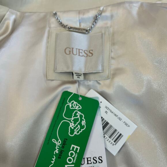 Guess Cream Cemento Adriana Peak Lapel Two Button Double Breasted Blazer XL NWT - Picture 3 of 16